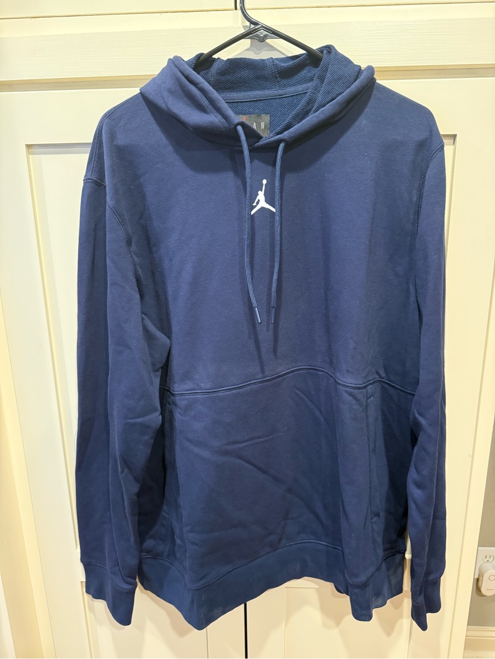 Jordan Navy Blue Pullover Hoodie with White Jumpman